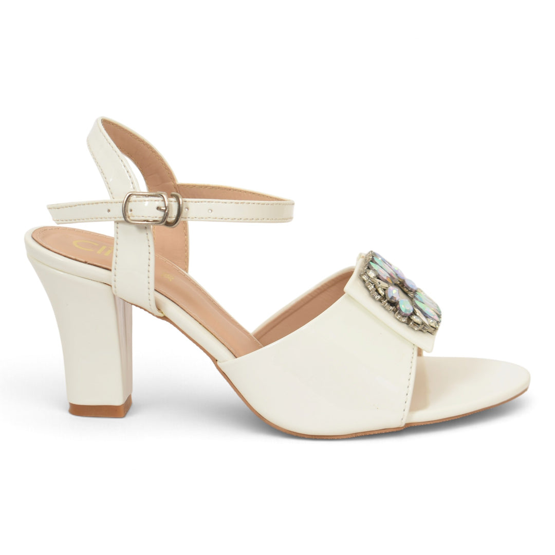 White Bridal Sandal Heels - l065846