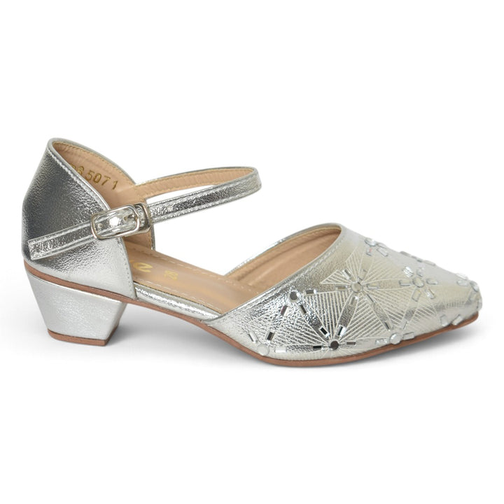 Silver Kids Fancy Court Shoes - KG85071