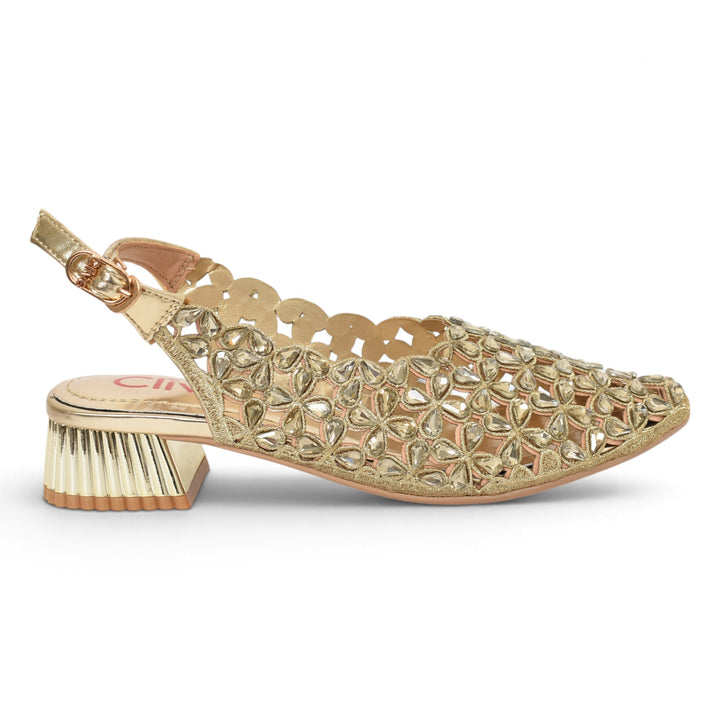 Golden Bridal Court Shoes - l087264