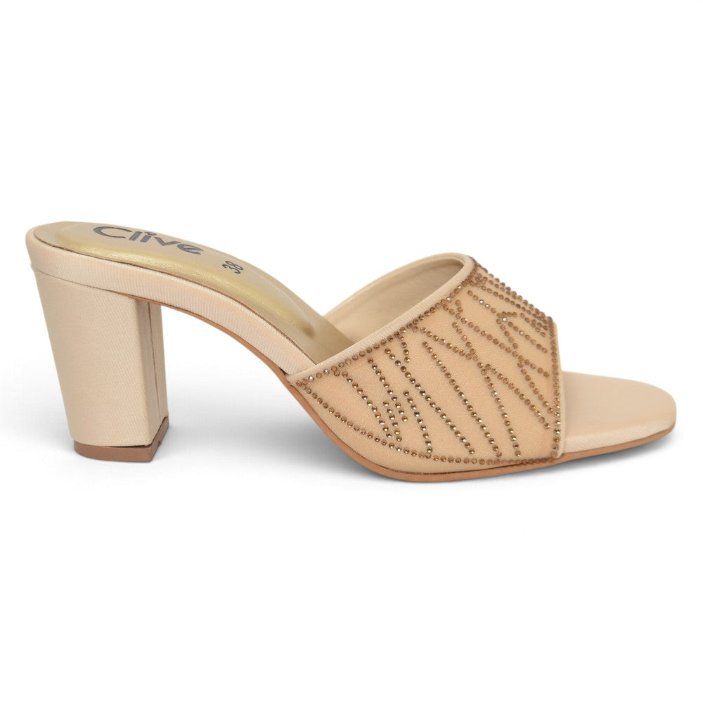 Golden Bridal Slipper Heels - L045277