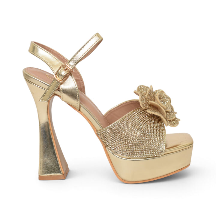 Golden Bridal Sandal Heels - l065800