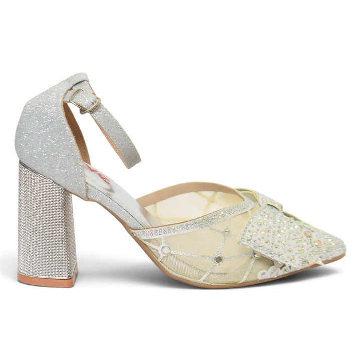 Silver Bridal Court Shoes - L087251