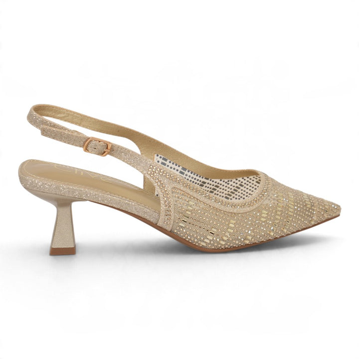 Golden Bridal Court Shoes - l087233