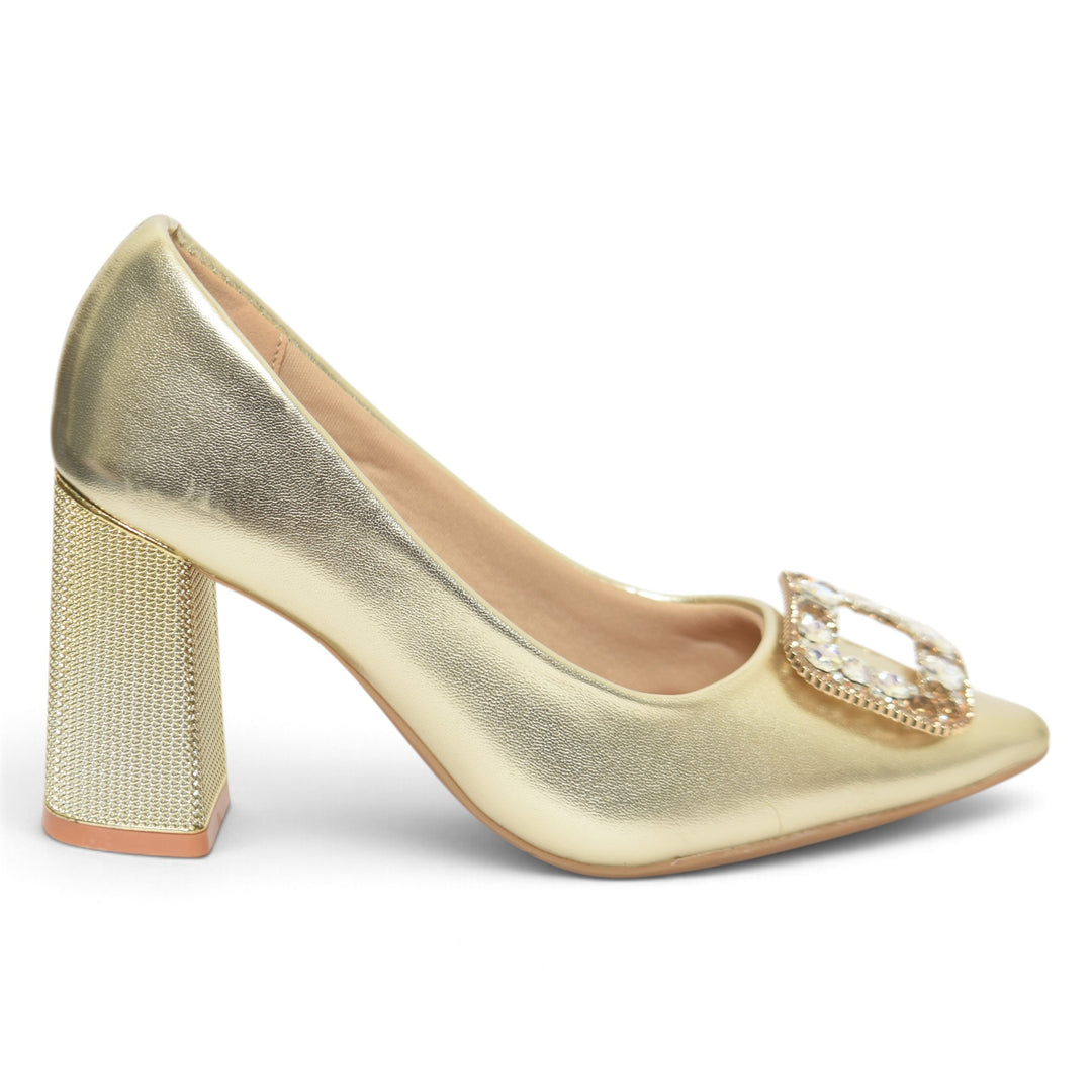 Golden Bridal Court Shoes - L087252