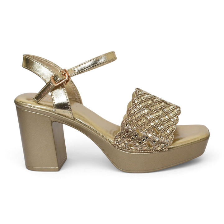 Golden Bridal Sandal Heels - l065810