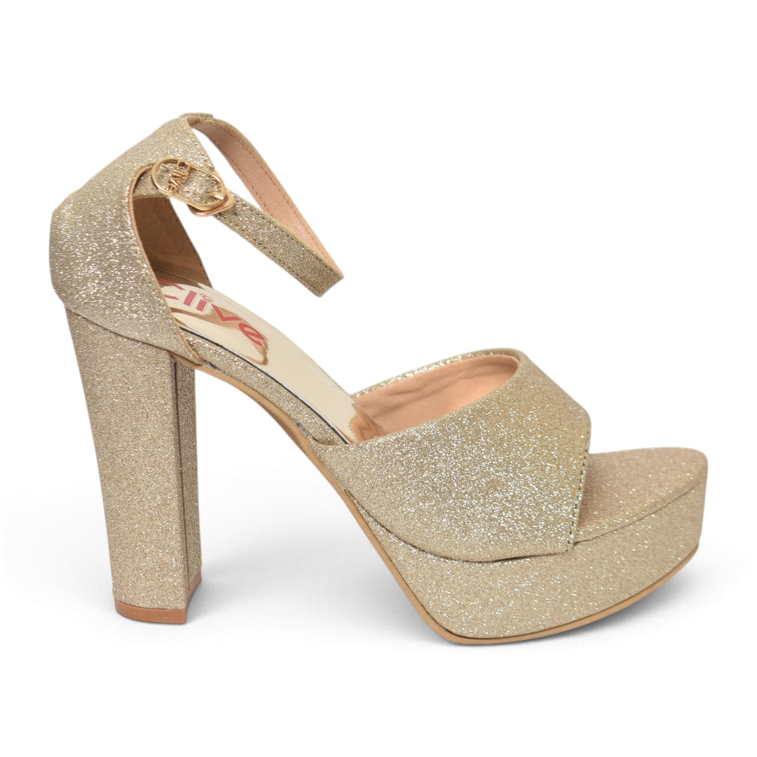 Golden Bridal Sandal Heels - L065821
