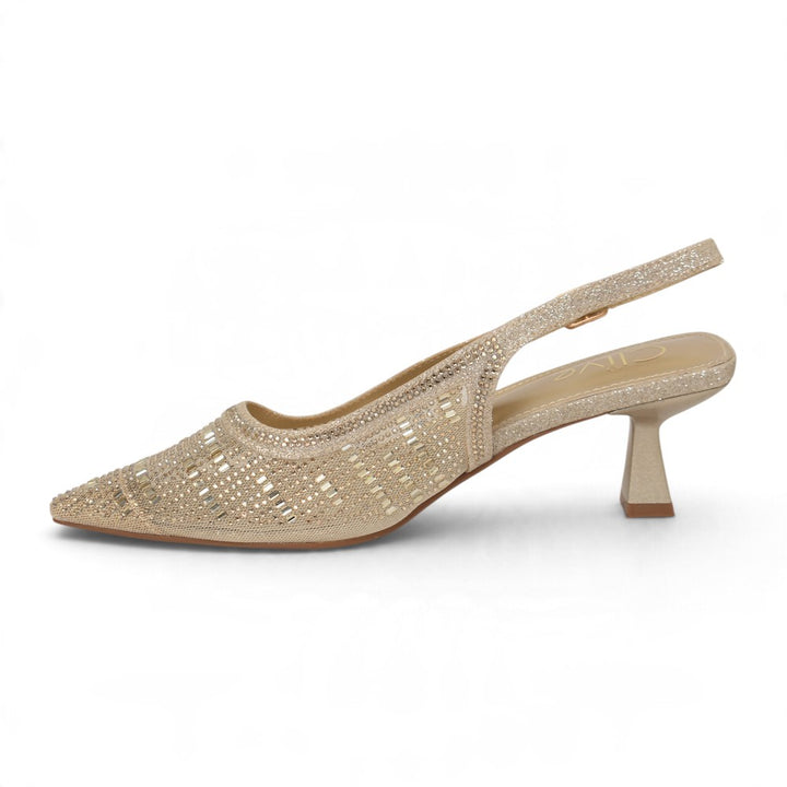 Golden Bridal Court Shoes - l087233