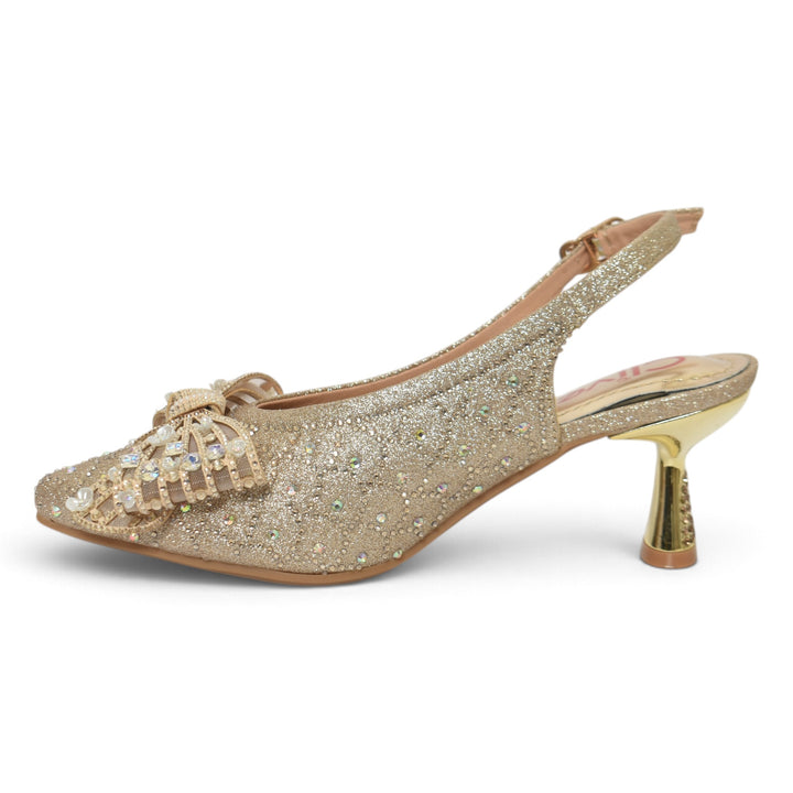 Golden Bridal Court Shoes - L087274