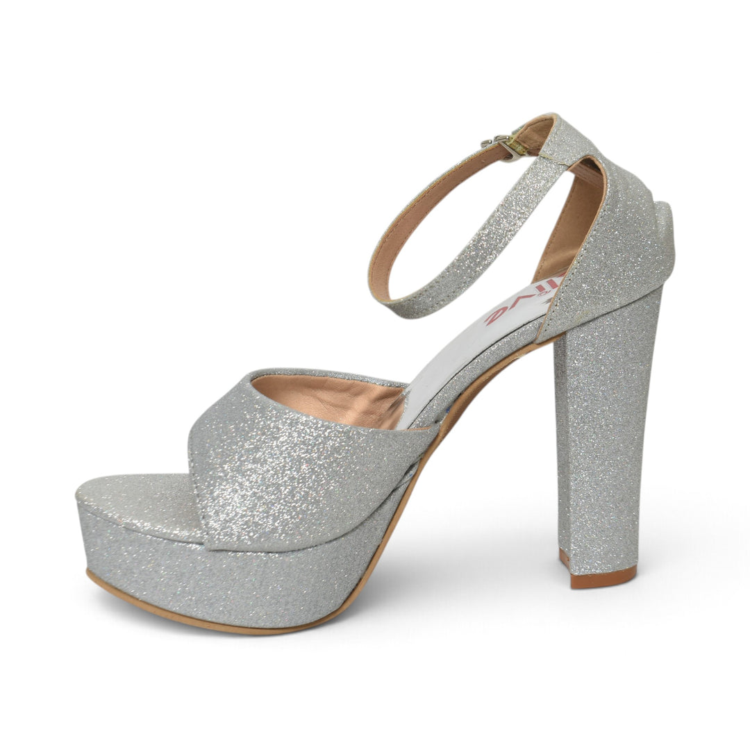 Silver Bridal Sandal Heels - L065821