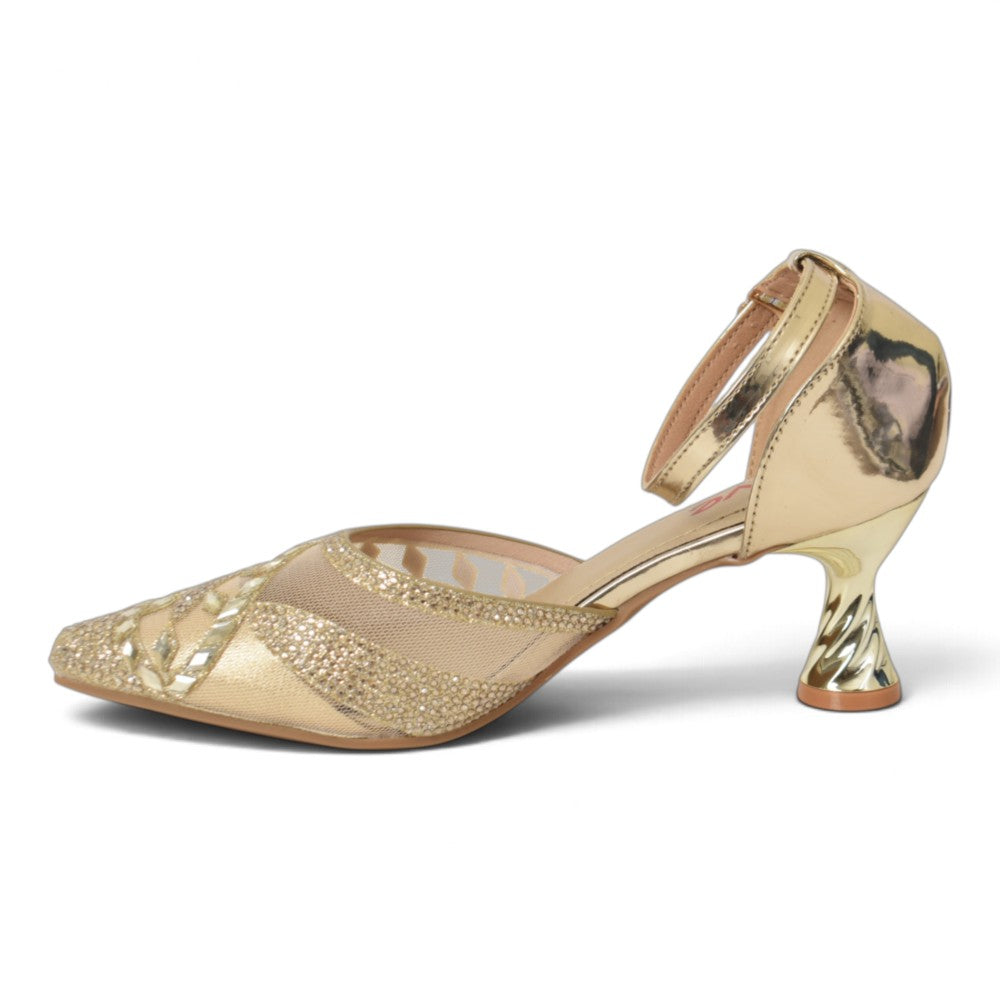 Golden Bridal Court Shoes - l087283