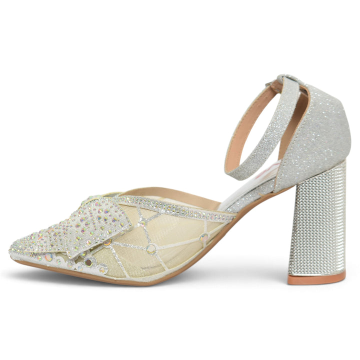 Silver Bridal Court Shoes - L087251