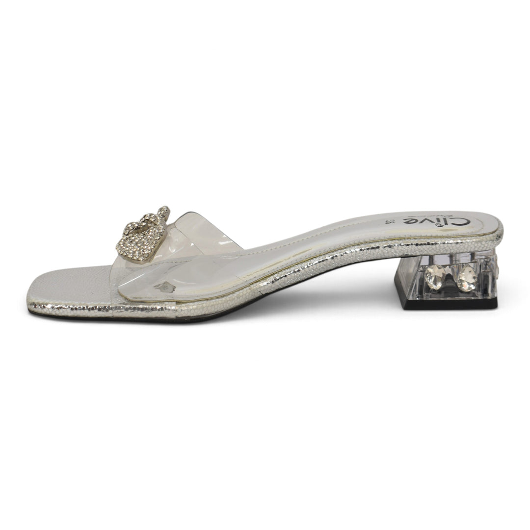 Silver Bridal Slipper Heels - l045267