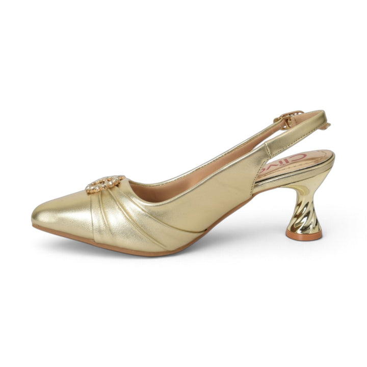 Golden Bridal Court Shoes - l087277