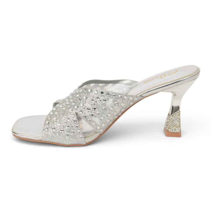 Silver Bridal Slipper Heels - l045238