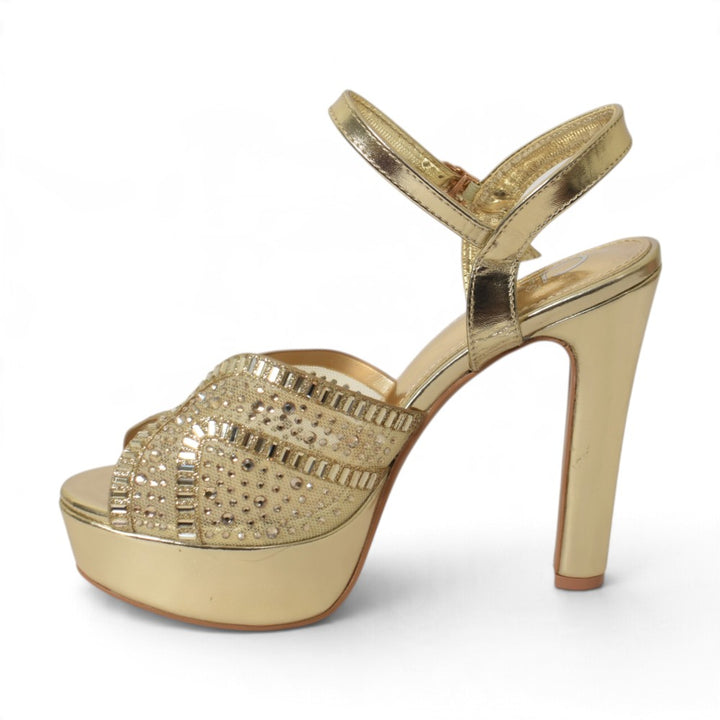 Golden Bridal Sandal Heels - l065816