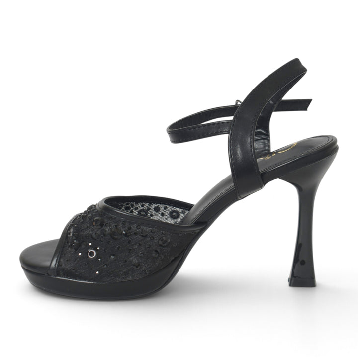 Black Bridal Sandal Heels - l065813
