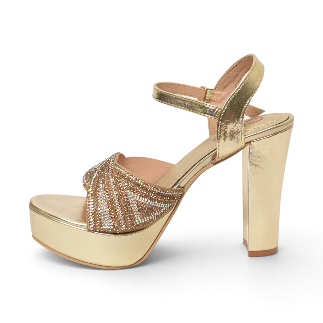 Golden Bridal Sandal Heels - L065824