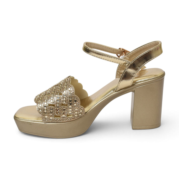 Golden Bridal Sandal Heels - l065810