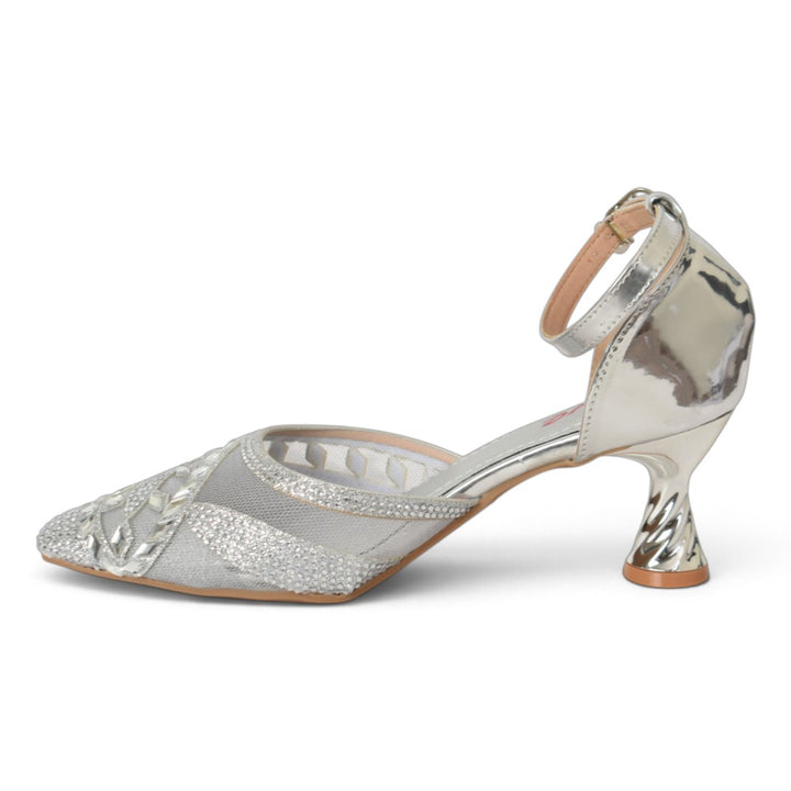 Silver Bridal Court Shoes - l087283