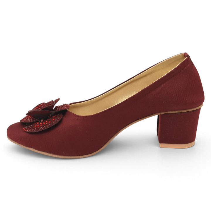 Maroon Kids Fancy Court Shoes - KG85082