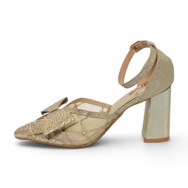 Golden Bridal Court Shoes - L087251