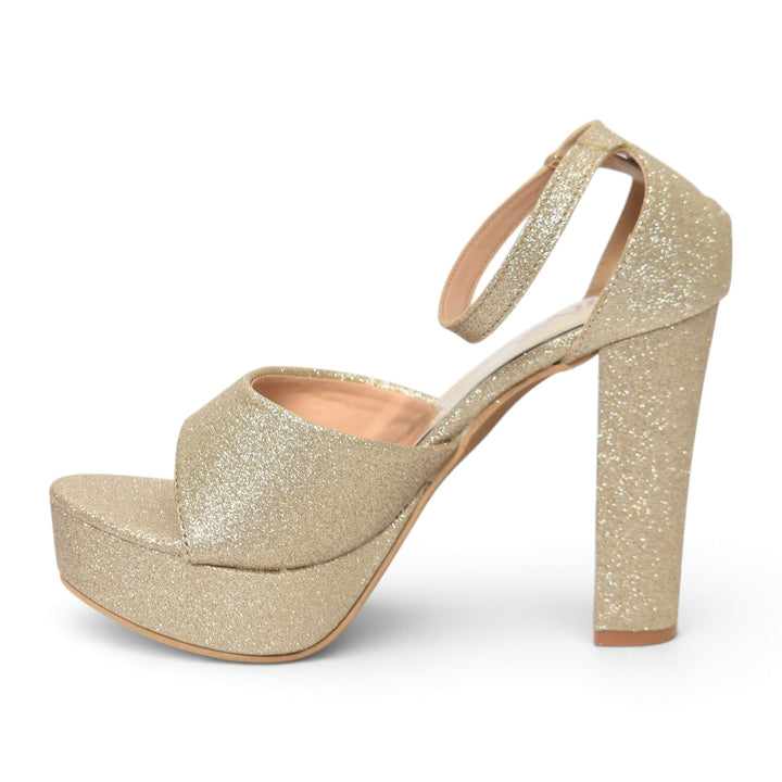 Golden Bridal Sandal Heels - L065821