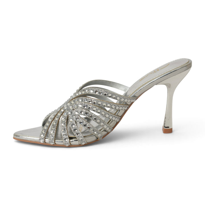Silver Bridal Slipper Heels - l045240
