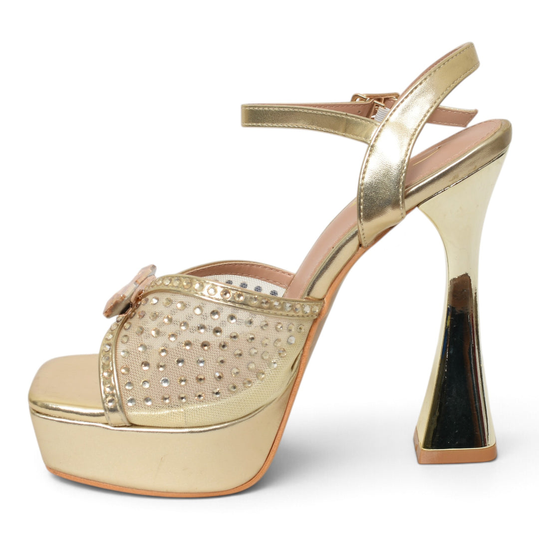 Golden Bridal Sandal Heels - l065801