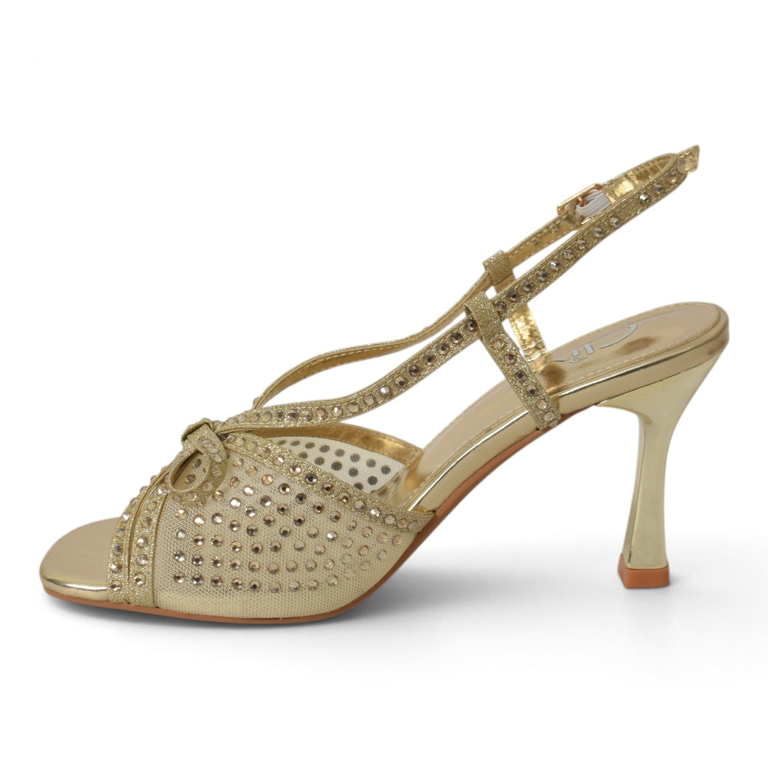Golden Bridal Sandal Heels - l065812