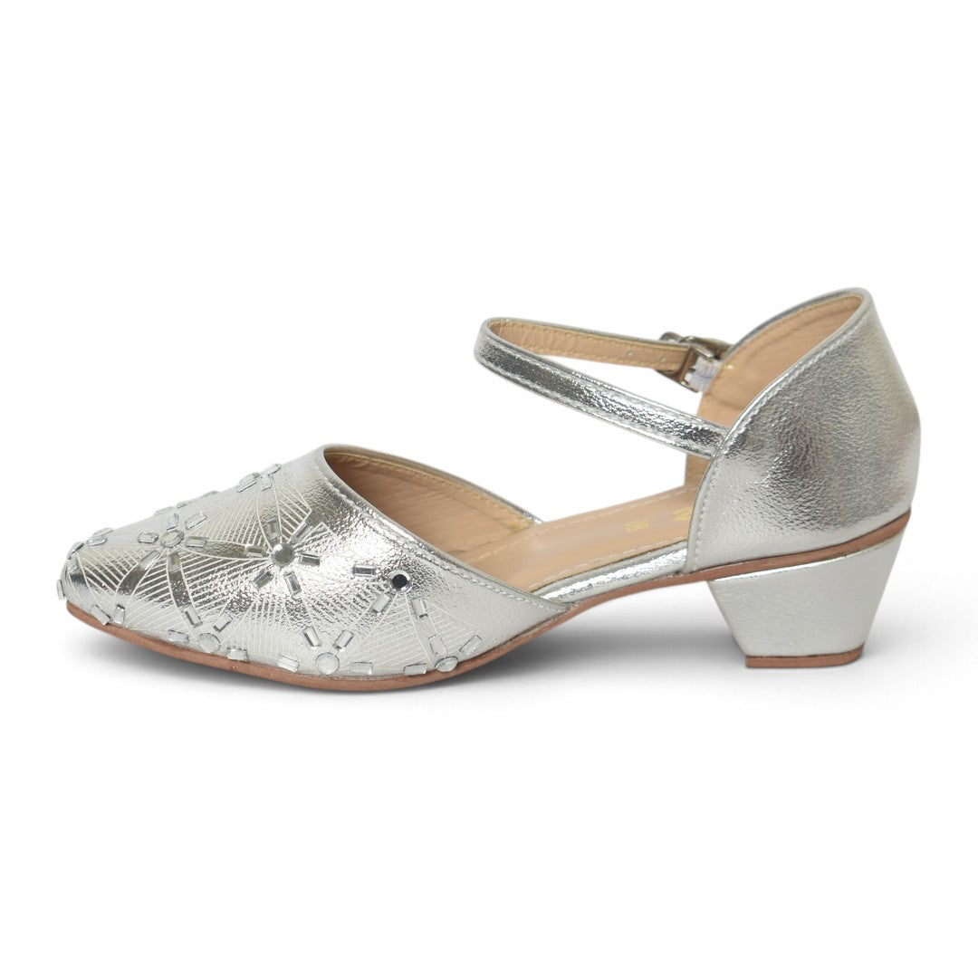 Silver Kids Fancy Court Shoes - KG85071