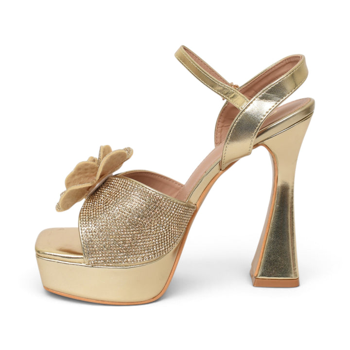 Golden Bridal Sandal Heels - l065800