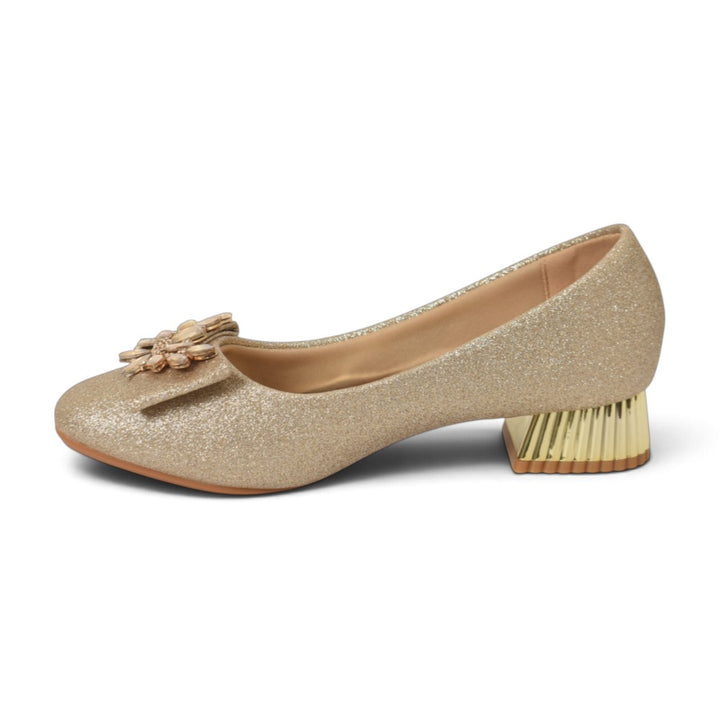 Golden Bridal Court Shoes - l087267
