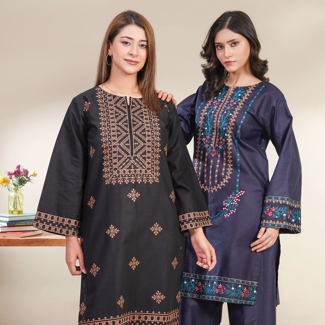 2-PC Young's Embroidered Cambric