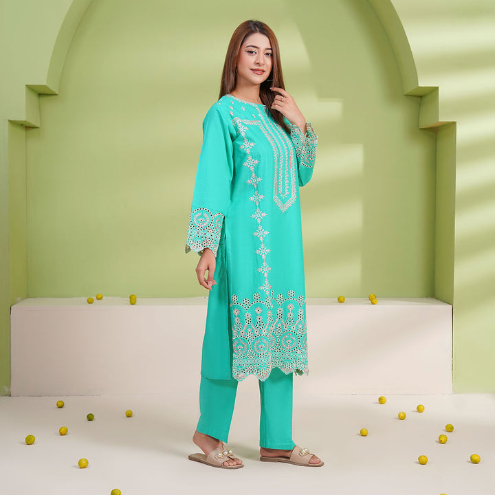 2-PC Young's Embroidered Cambric