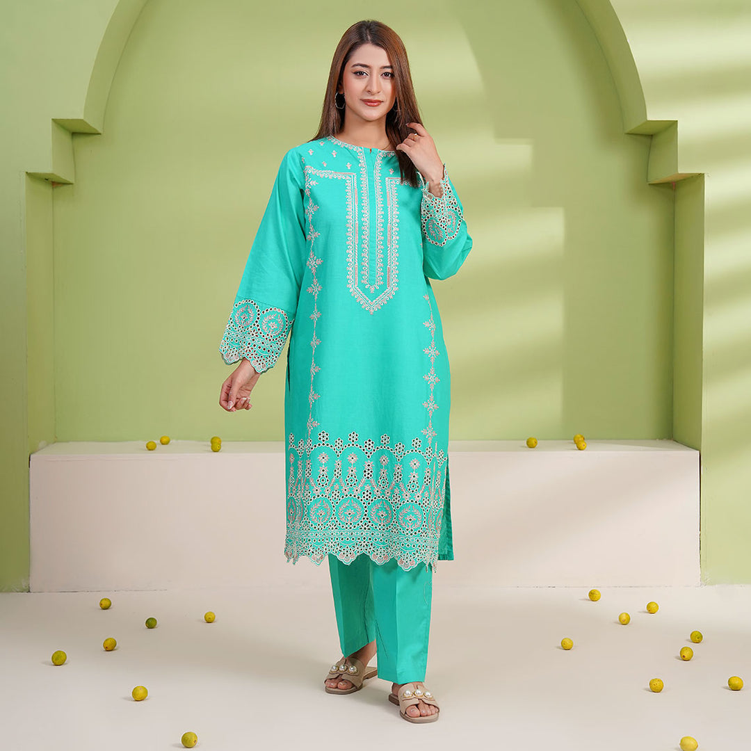 2-PC Young's Embroidered Cambric