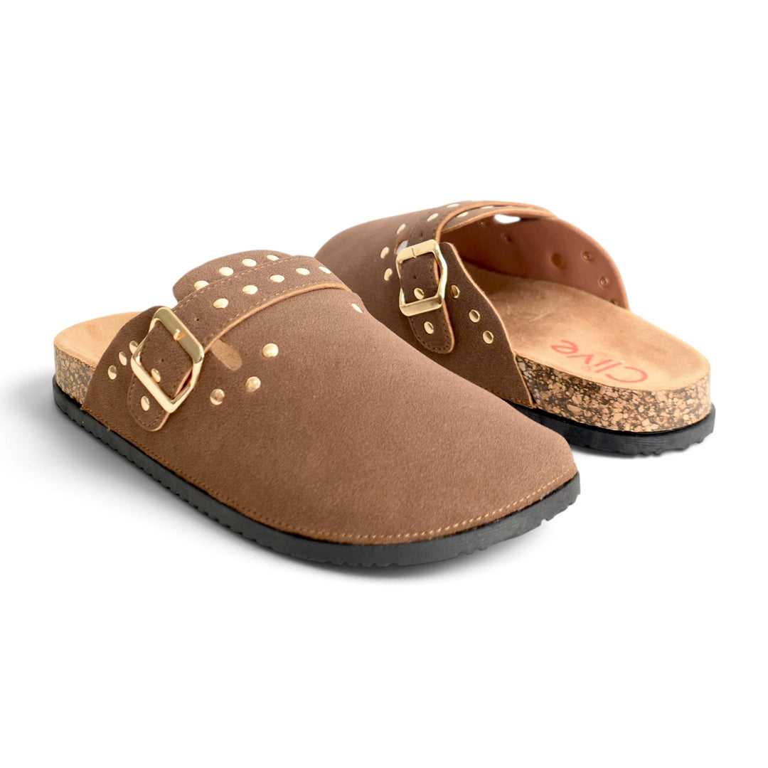 Brown Casual Back Open - L096177