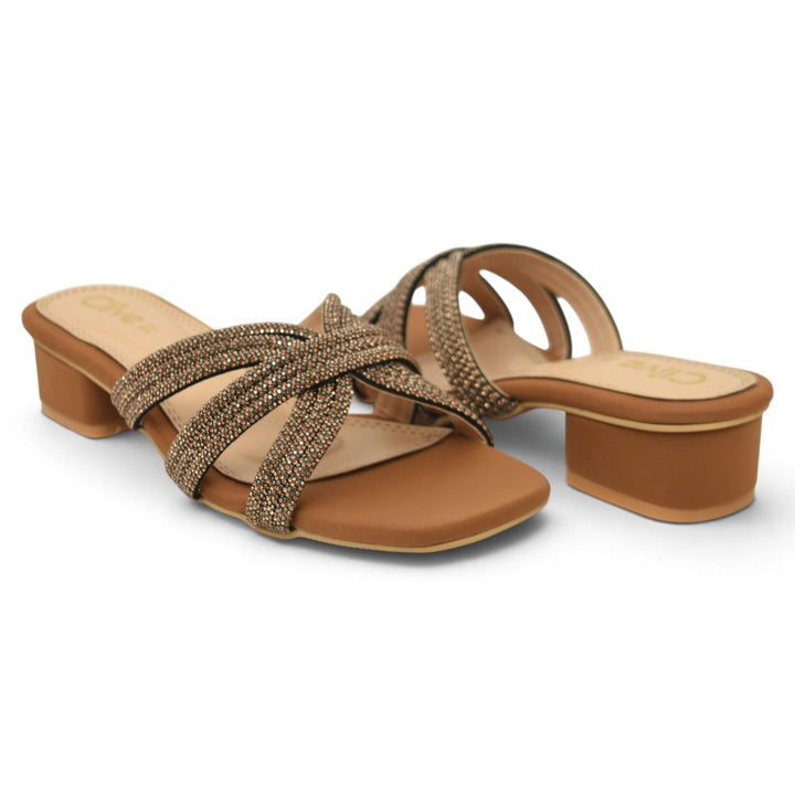 Tan Fancy Flat Slipper - L042352