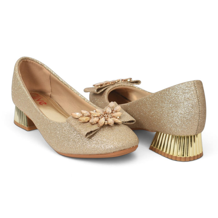 Golden Bridal Court Shoes - l087267