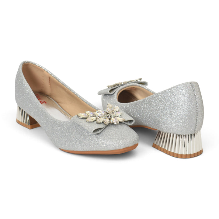 Silver Bridal Court Shoes - l087267