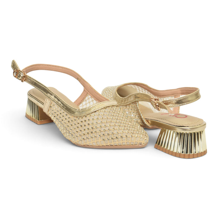 Golden Bridal Court Shoes - L087265