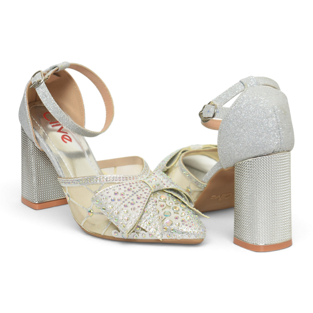 Silver Bridal Court Shoes - L087251