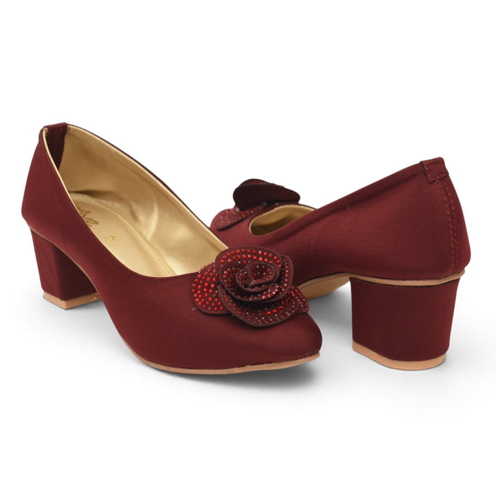 Maroon Kids Fancy Court Shoes - KG85082