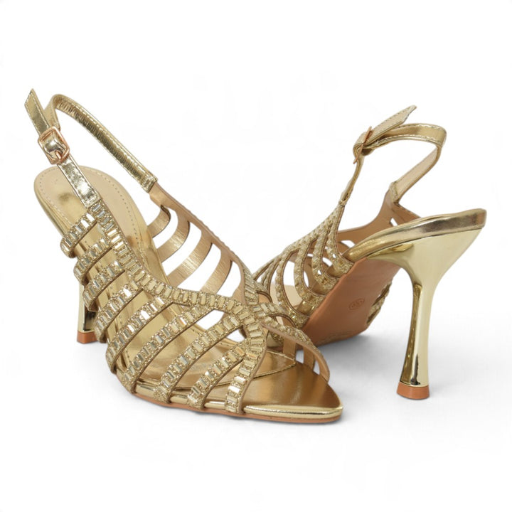 Golden Bridal Sandal Heels - l065814