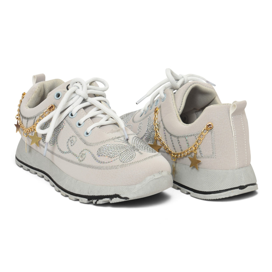 Grey Ladies Casual Sneakers - L098485