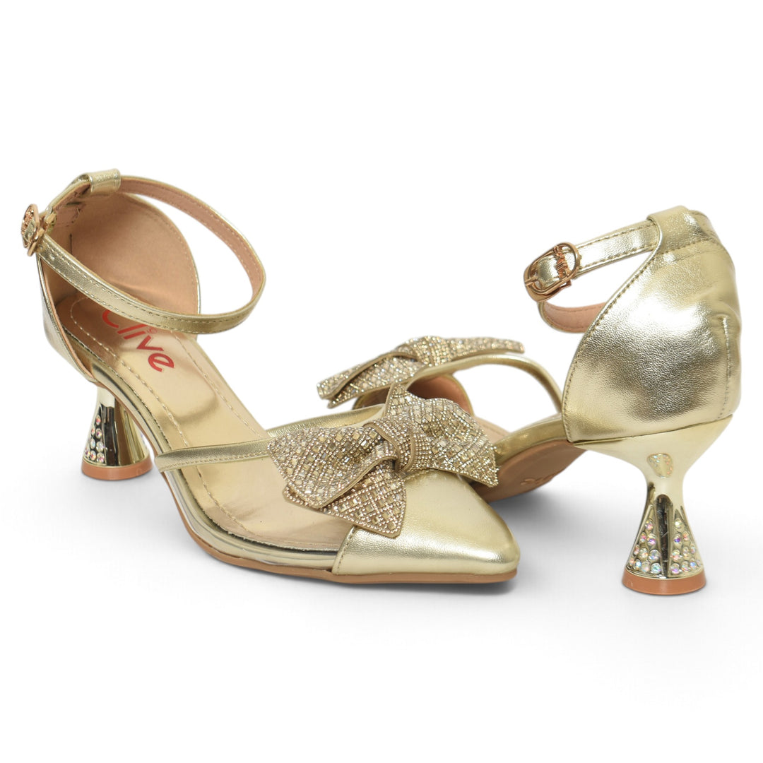 Golden Bridal Court Shoes - L087282