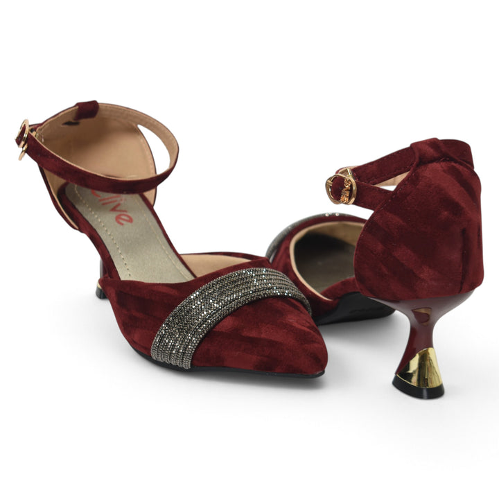 Maroon Formal Court Shoes - L085856