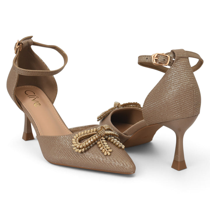 Coffee Bridal Court Shoes - l087235