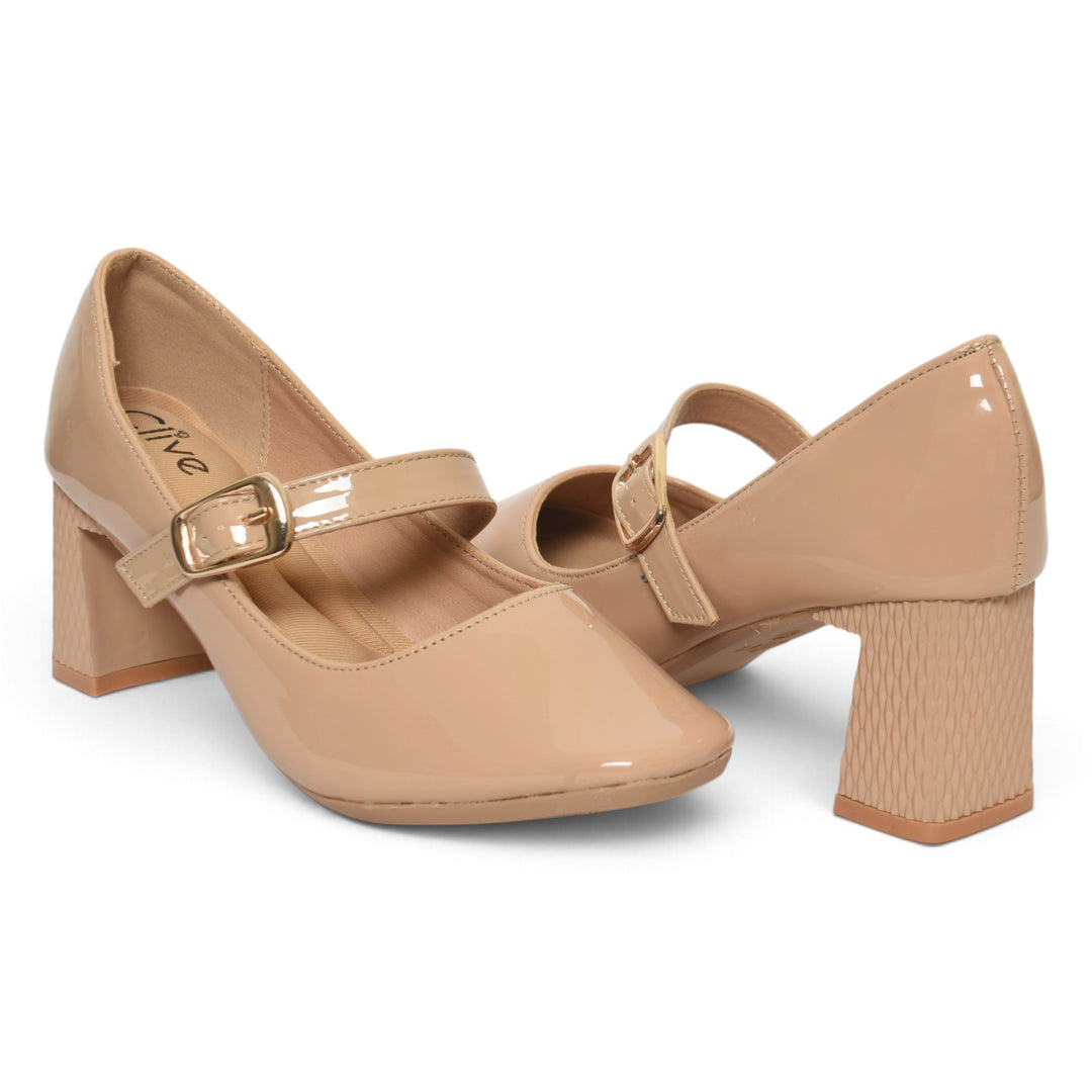 Beige Formal Court Shoes - L085844