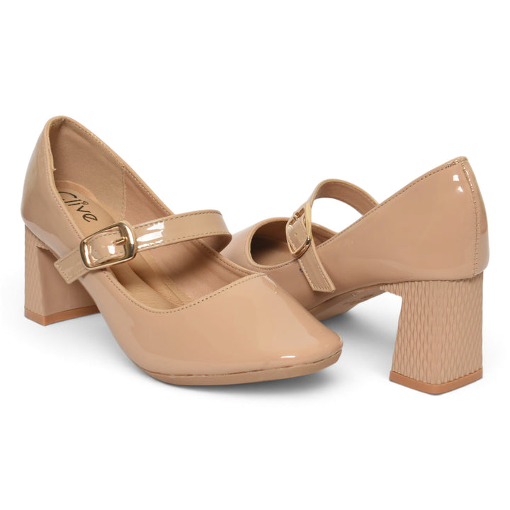 Beige Formal Court Shoes - L085844