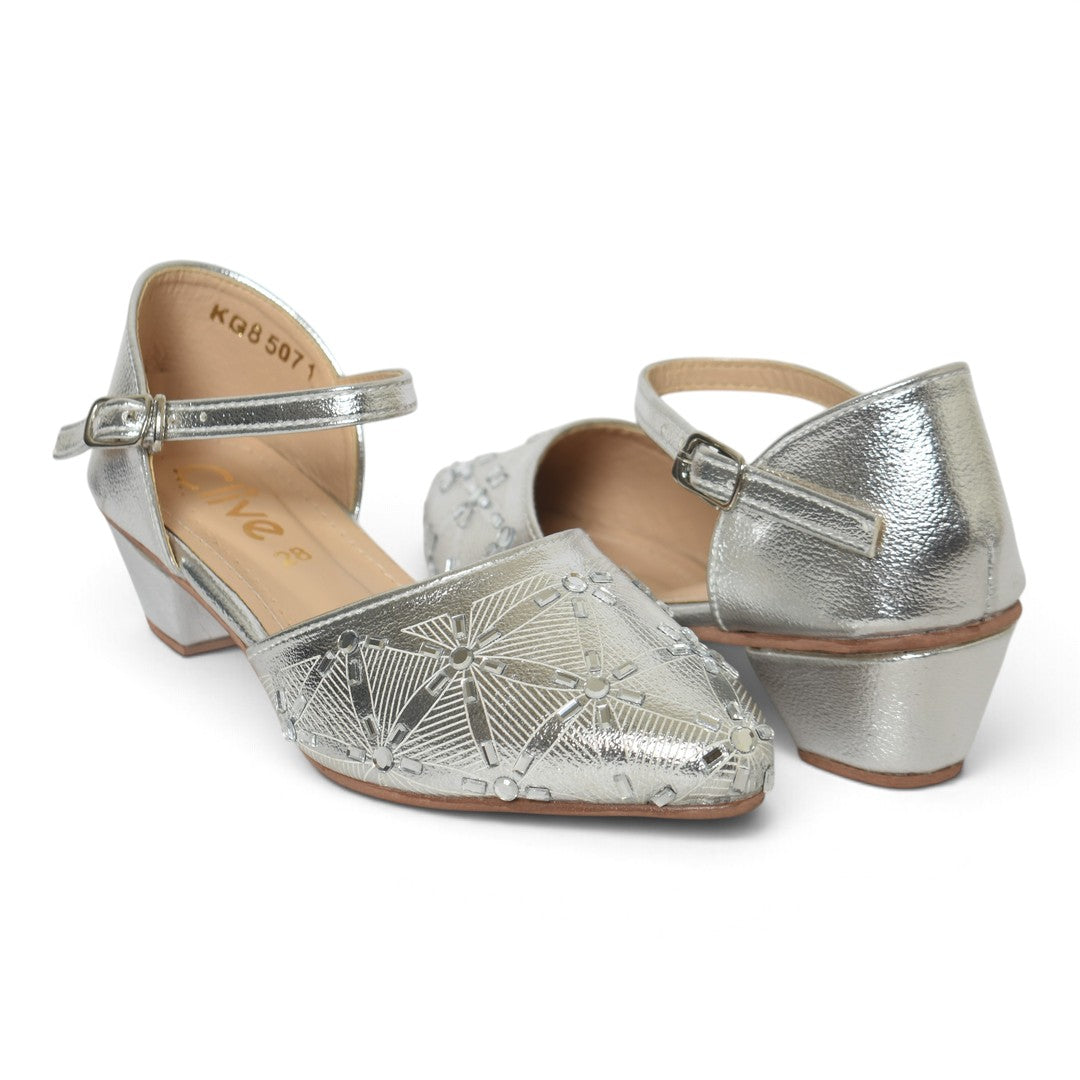 Silver Kids Fancy Court Shoes - KG85071